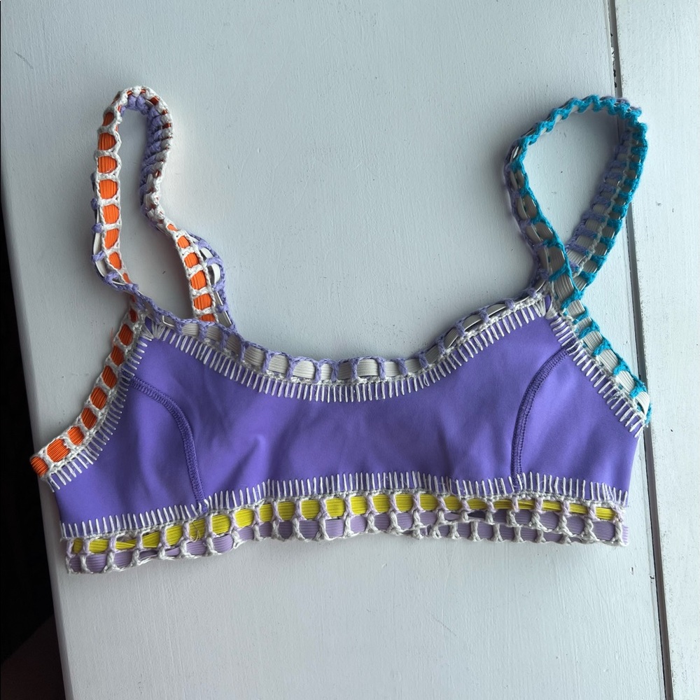 kiini purple scoop neck bikini top
